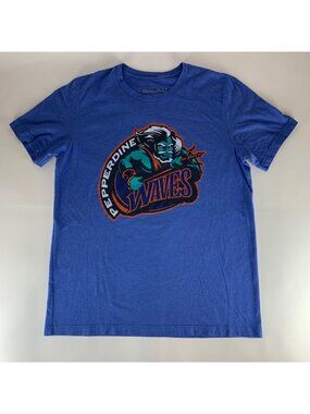 Pepperdine Waves NCAA Blue Homefield Short Sleeve Crewneck Shirt Mens Large